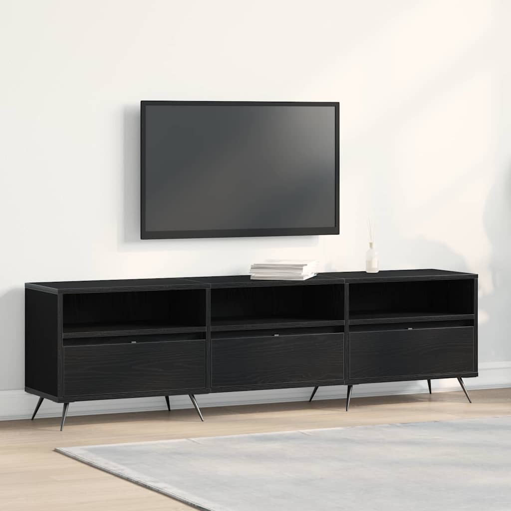 TV Cabinet 150 x 30 x 44.5 cm Black oak Engineered wood