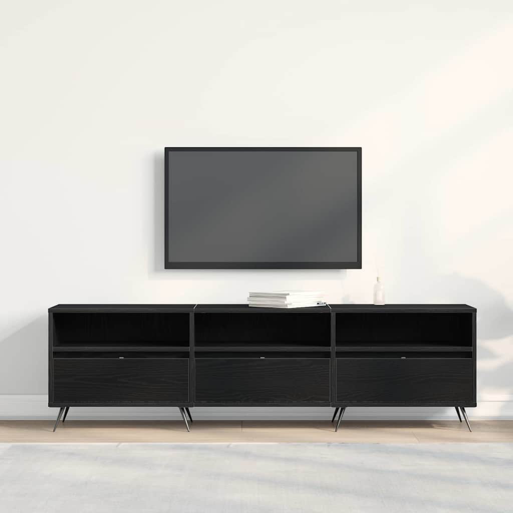 TV Cabinet 150 x 30 x 44.5 cm Black oak Engineered wood