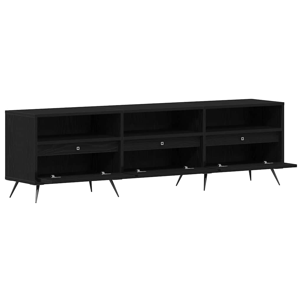TV Cabinet 150 x 30 x 44.5 cm Black oak Engineered wood