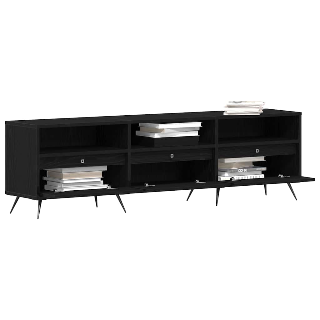 TV Cabinet 150 x 30 x 44.5 cm Black oak Engineered wood