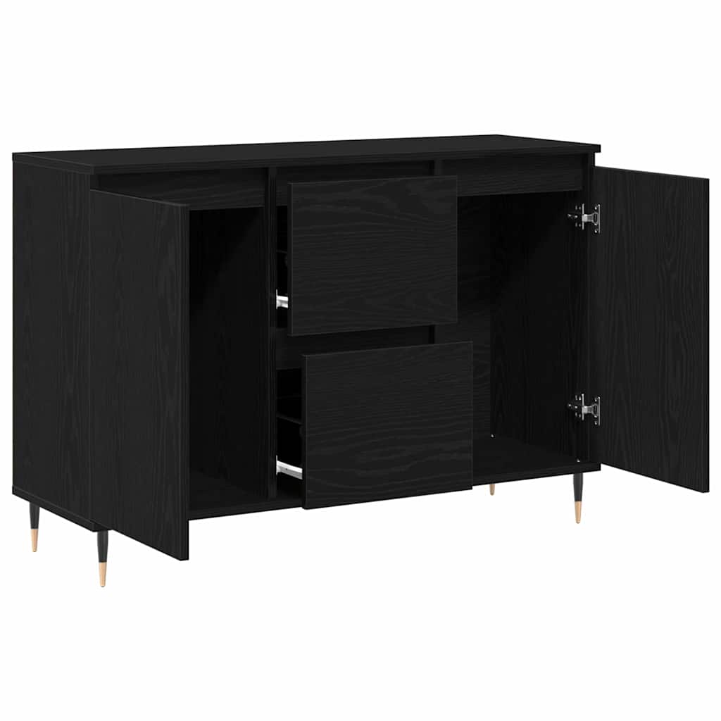 Sideboard Black Oak 101.5 x 35 x 70 cm Engineered Wood