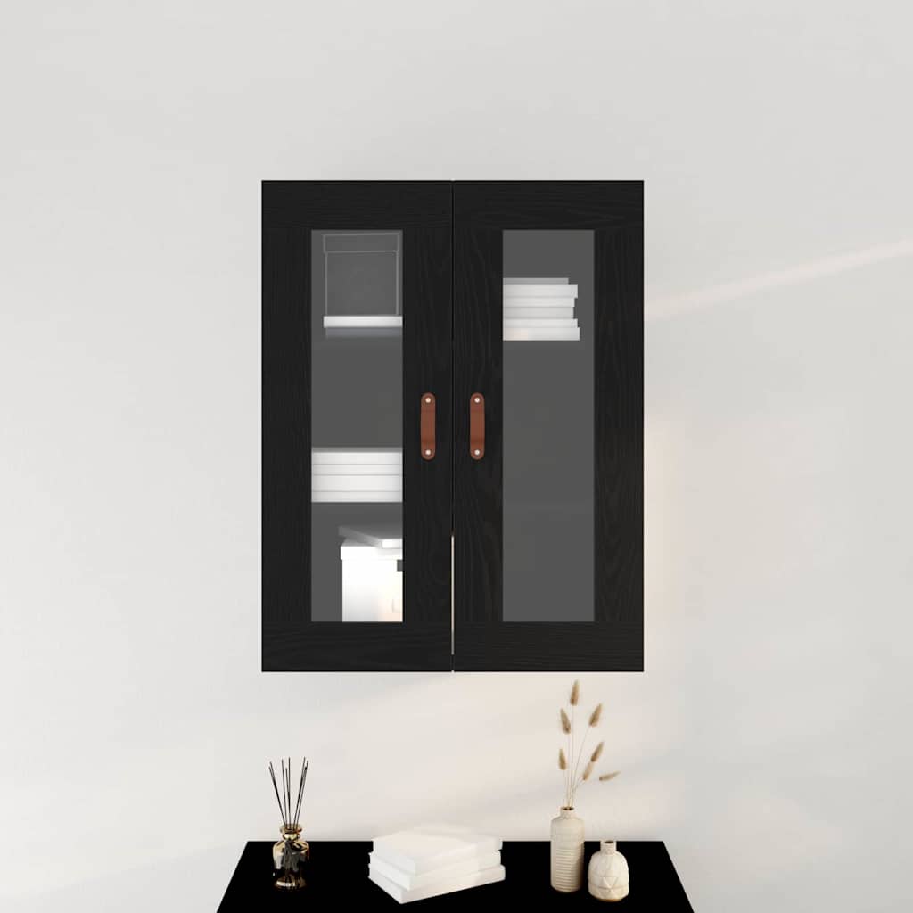 Wall Cabinet Black Oak 69.5 x 34 x 90 cm Engineered Wood