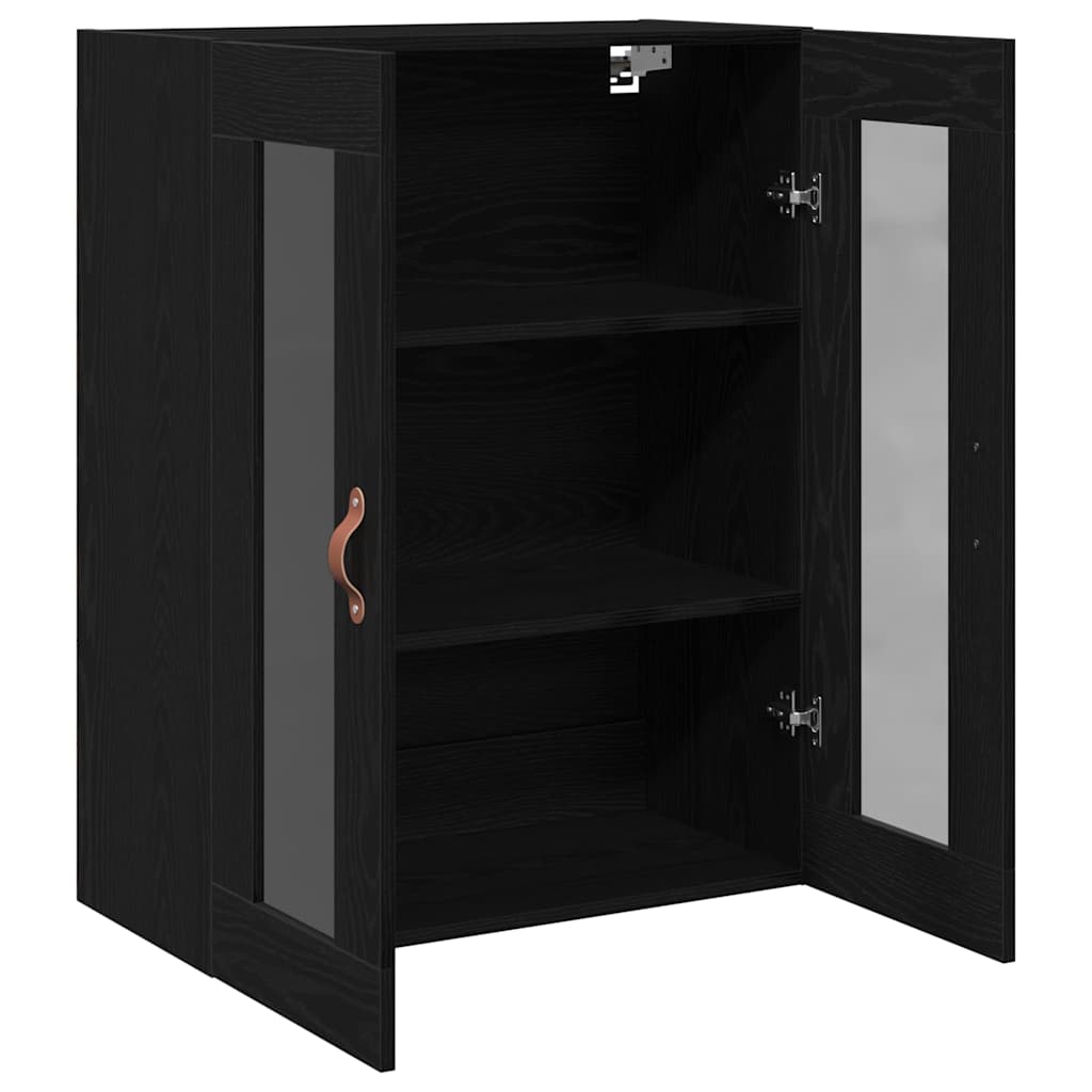 Wall Cabinet Black Oak 69.5 x 34 x 90 cm Engineered Wood