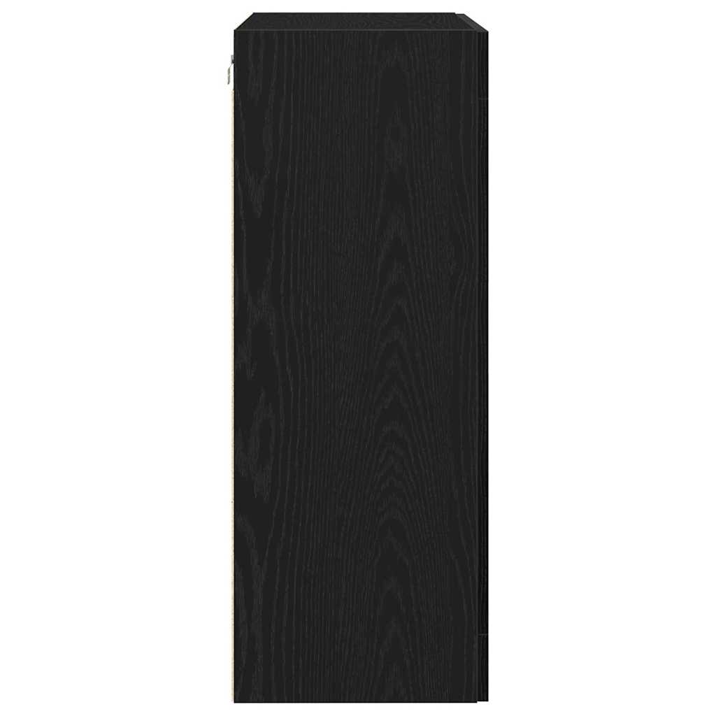 Wall Cabinet Black Oak 69.5 x 34 x 90 cm Engineered Wood