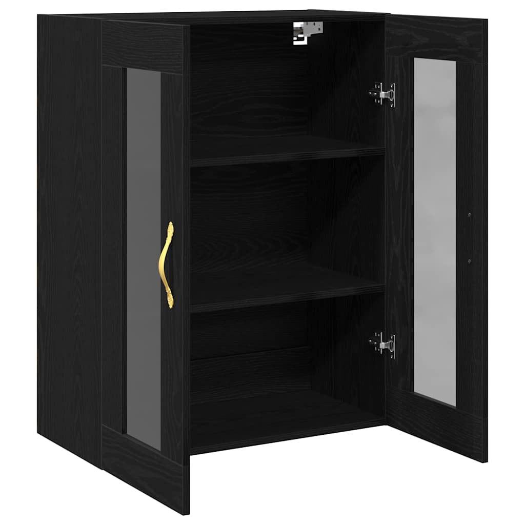 Wall Cabinet Black Oak 69.5 x 34 x 90 cm Engineered Wood