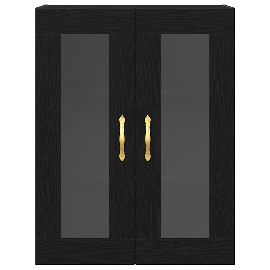 Wall Cabinet Black Oak 69.5 x 34 x 90 cm Engineered Wood