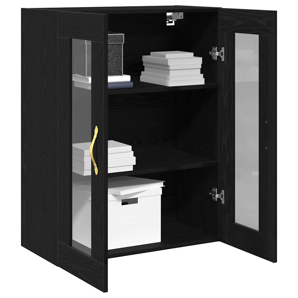 Wall Cabinet Black Oak 69.5 x 34 x 90 cm Engineered Wood