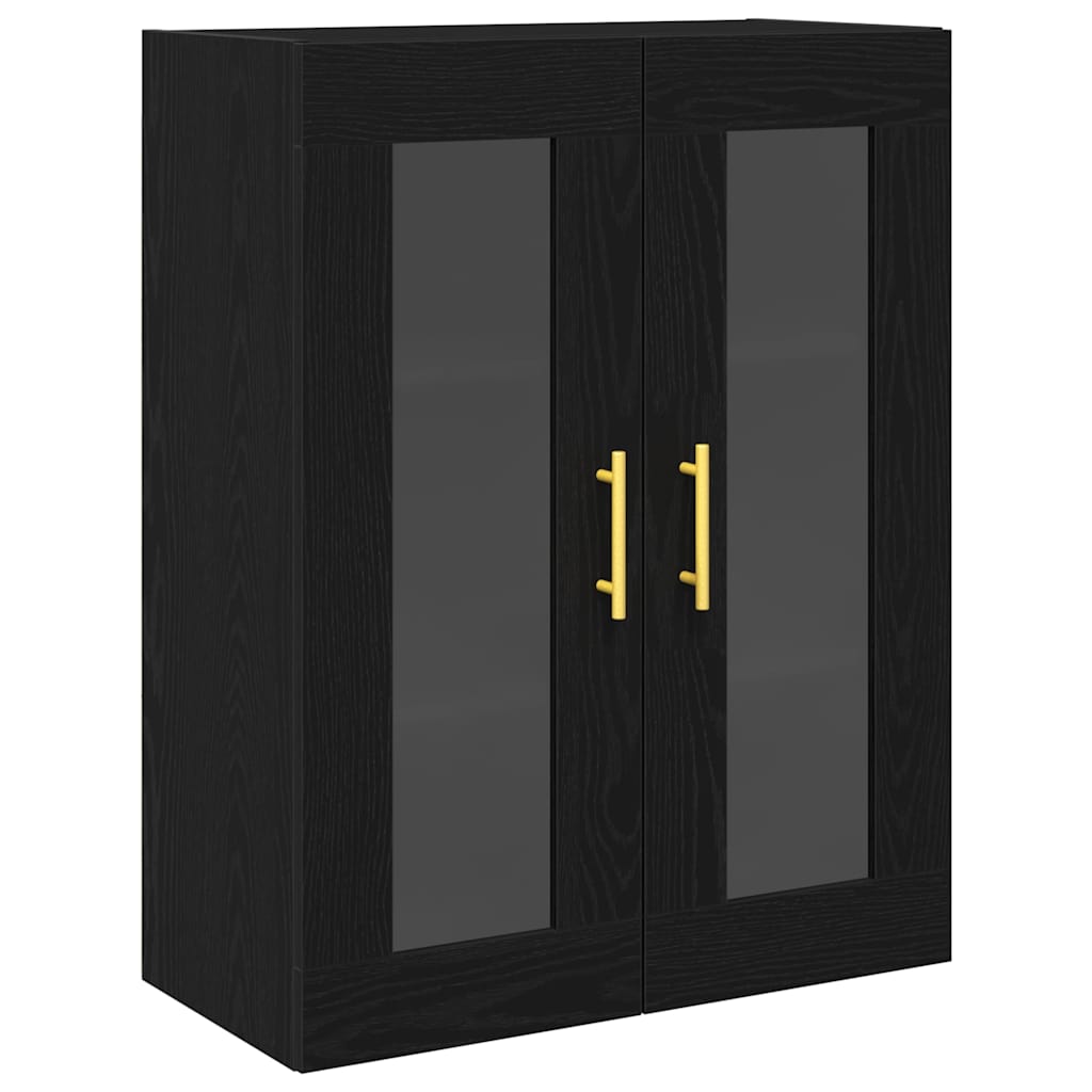 Wall Cabinet Black Oak 69.5 x 34 x 90 cm Engineered Wood