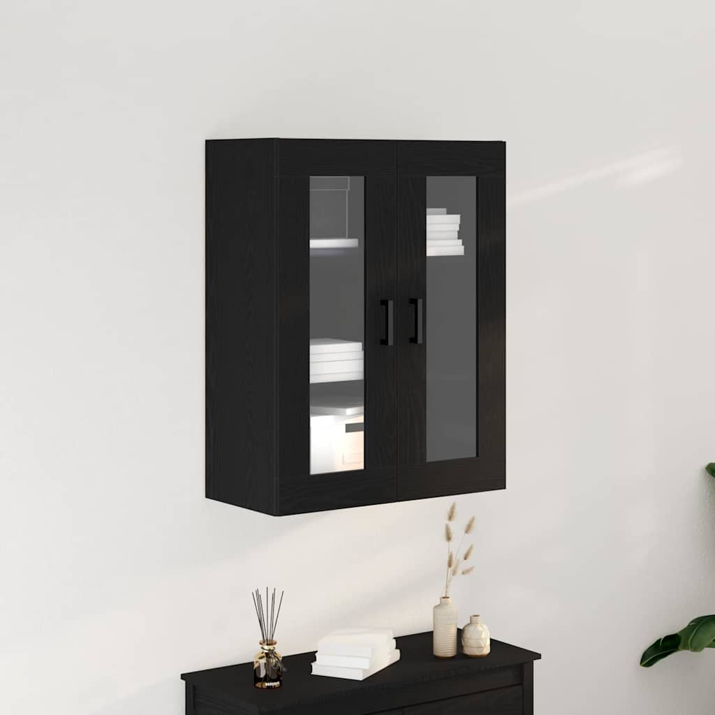 Wall Cabinet Black Oak 69.5 x 34 x 90 cm Engineered Wood