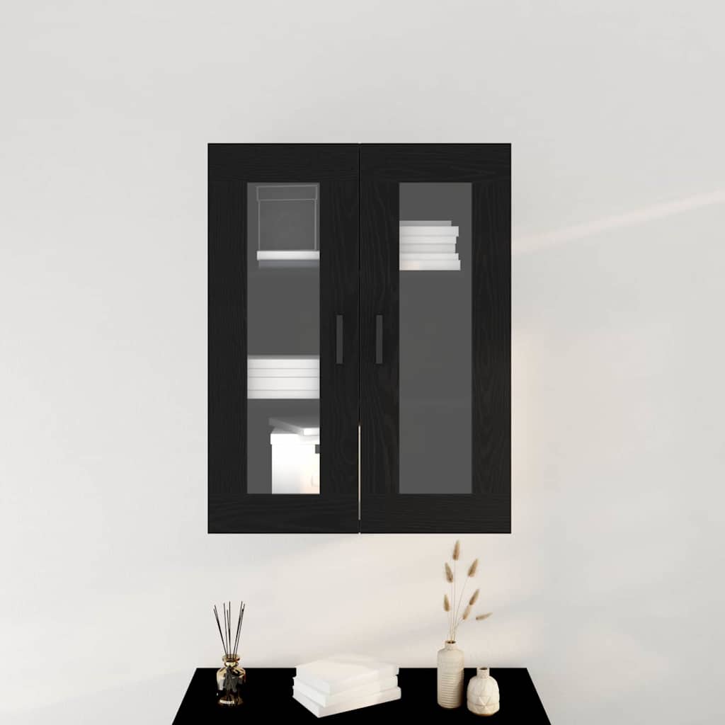 Wall Cabinet Black Oak 69.5 x 34 x 90 cm Engineered Wood