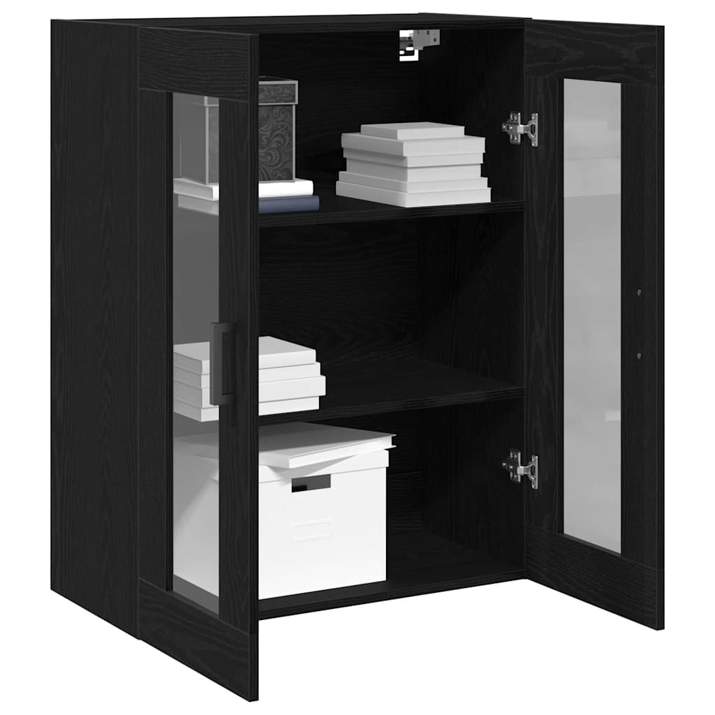 Wall Cabinet Black Oak 69.5 x 34 x 90 cm Engineered Wood