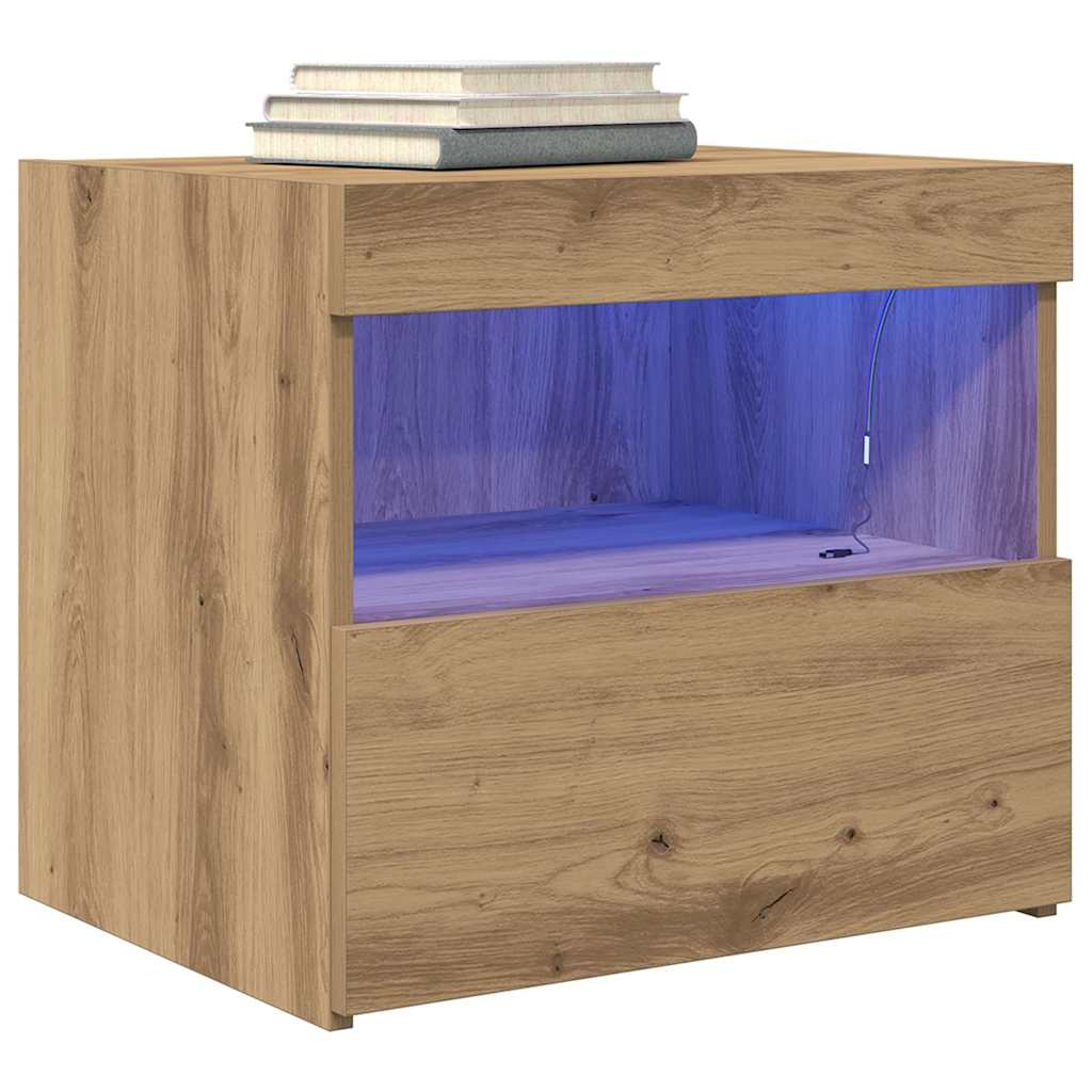 Bedside Cabinet Artisan Oak 50 x 40 x 45 cm Engineered Wood