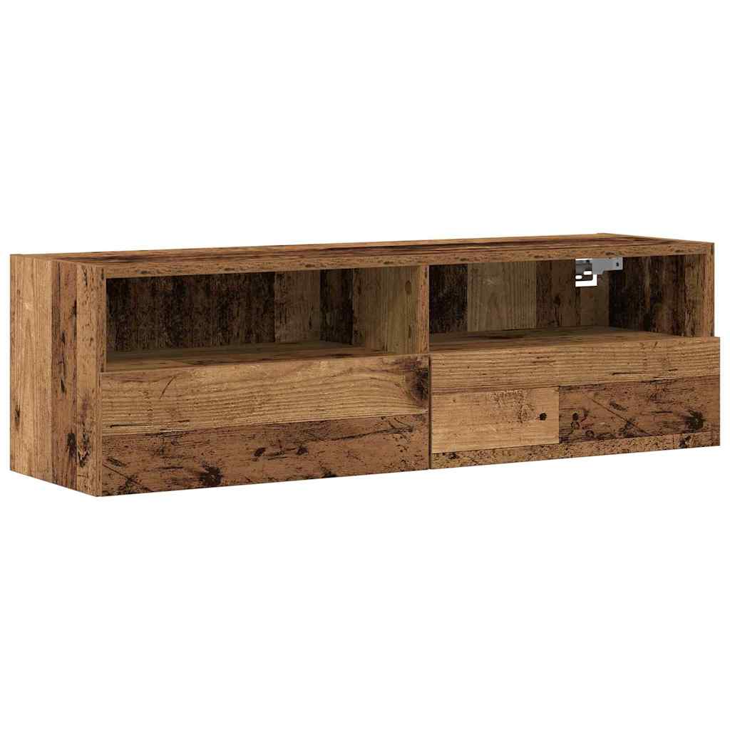TV Wall Cabinet 2 pcs Old Wood 100 x 30 x 30 cm Engineered Wood