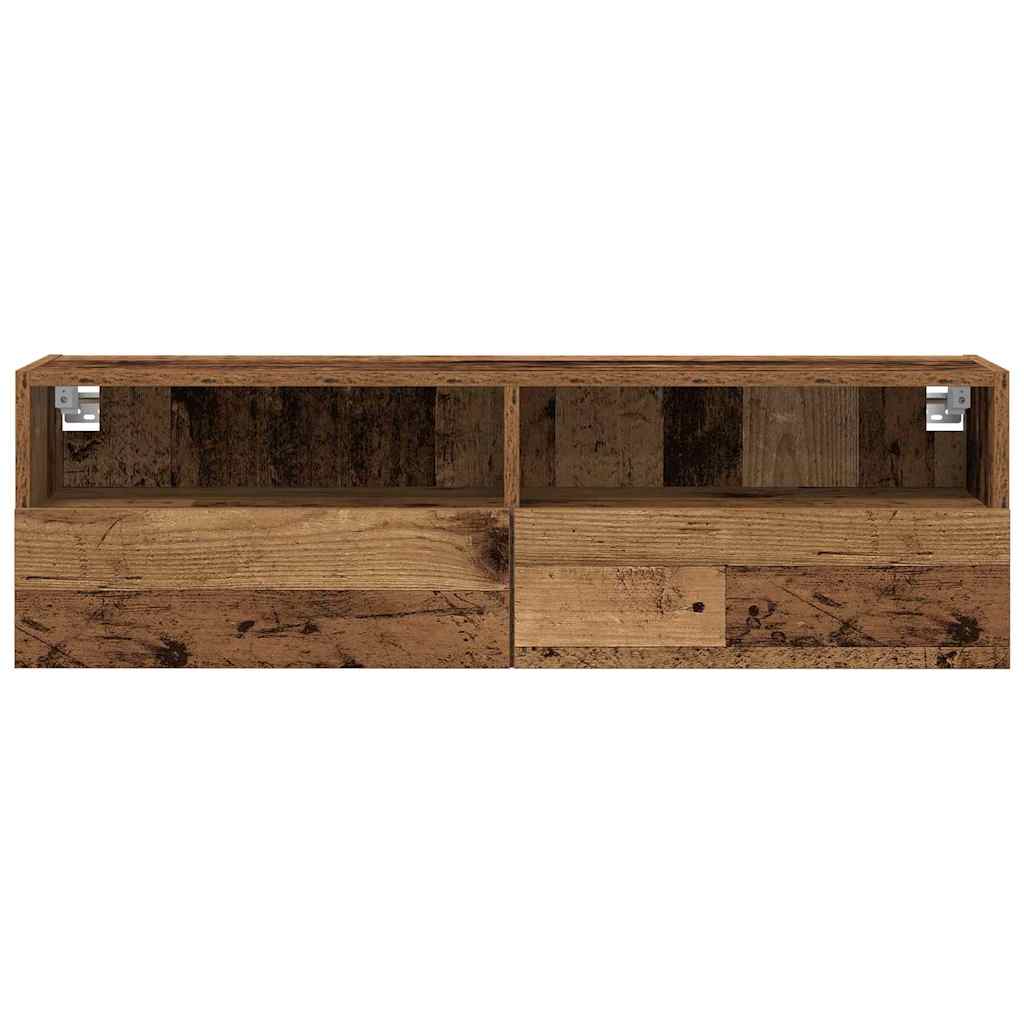 TV Wall Cabinet 2 pcs Old Wood 100 x 30 x 30 cm Engineered Wood