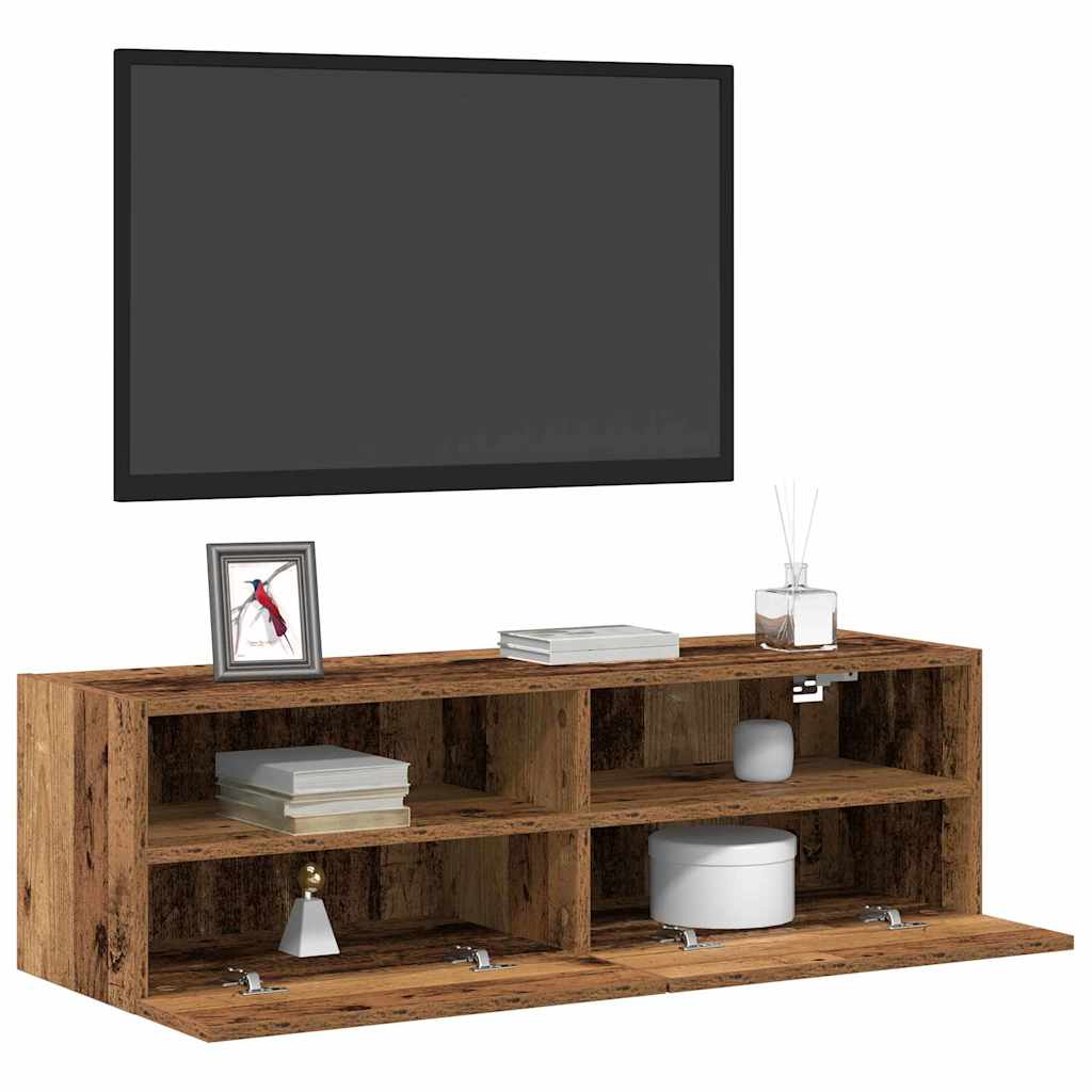 TV Wall Cabinet 2 pcs Old Wood 100 x 30 x 30 cm Engineered Wood