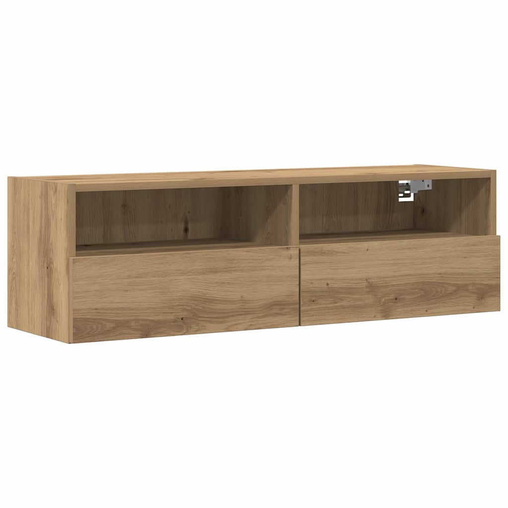 TV Wall Cabinet Wall-mounted 2 pcs Artisan oak 100 x 30 x 30 cm