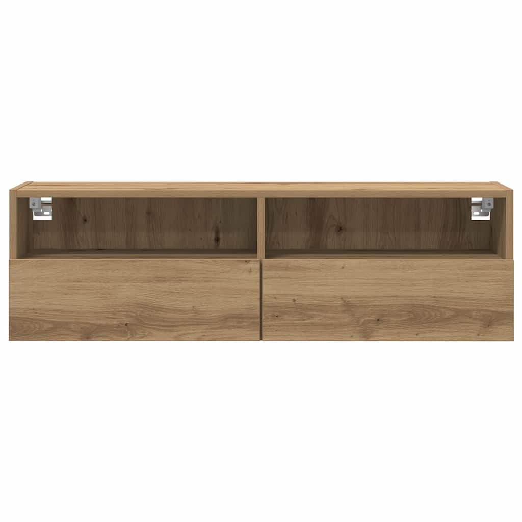 TV Wall Cabinet Wall-mounted 2 pcs Artisan oak 100 x 30 x 30 cm