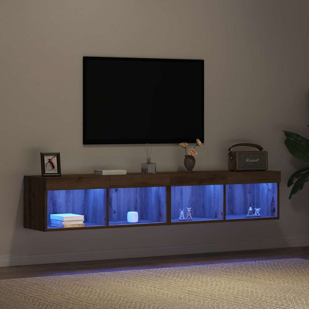 TV Cabinet Set with LED 2 pcs Artisan Oak 80 x 30 x 30 cm