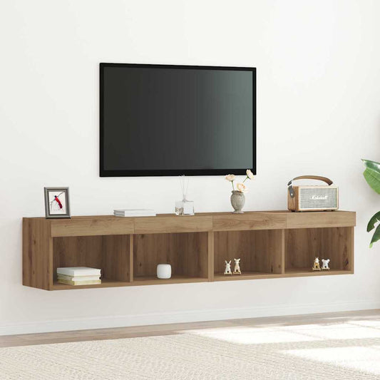 TV Cabinet Set with LED 2 pcs Artisan Oak 80 x 30 x 30 cm