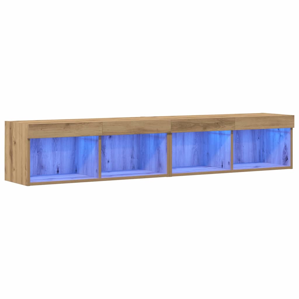 TV Cabinet Set with LED 2 pcs Artisan Oak 80 x 30 x 30 cm
