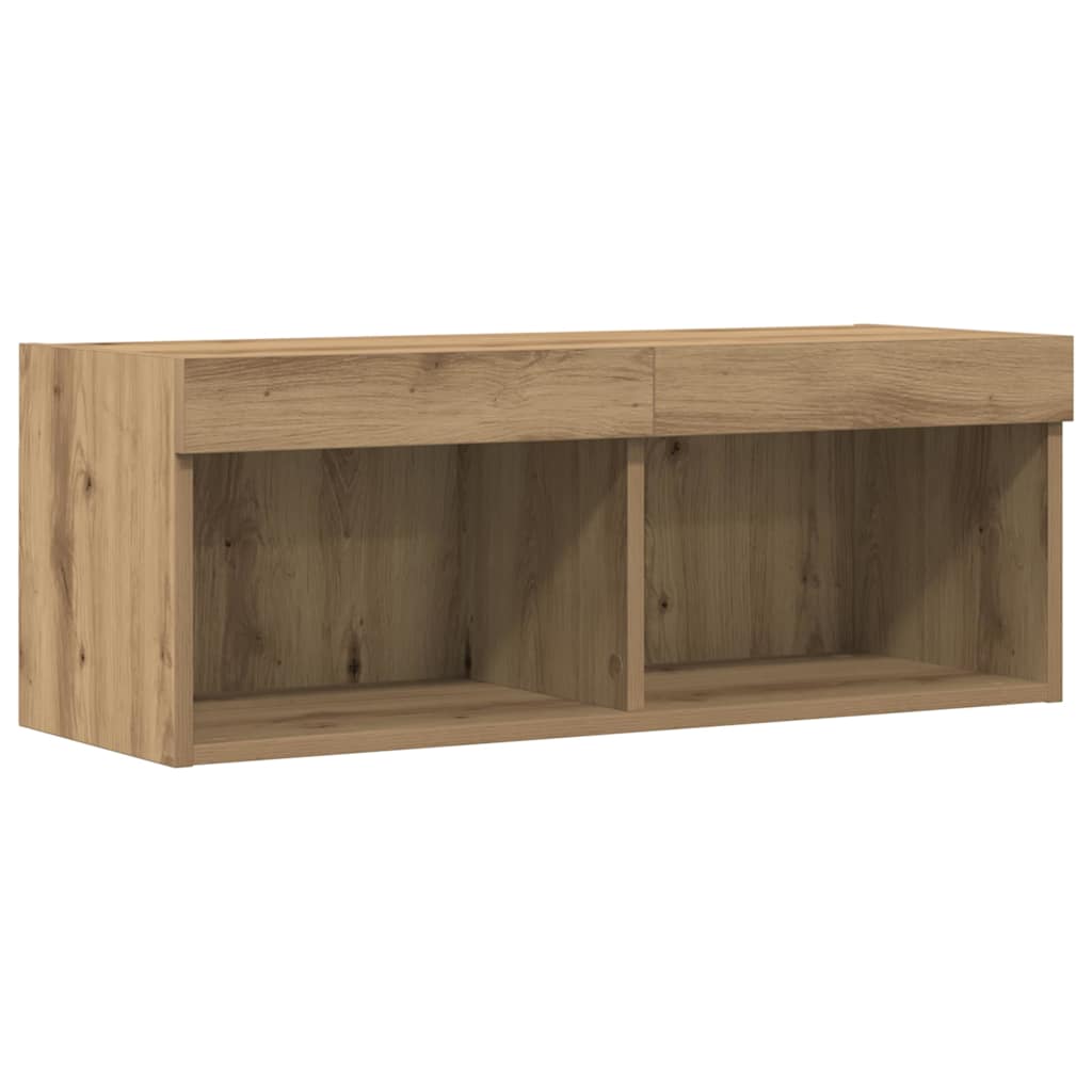 TV Cabinet Set with LED 2 pcs Artisan Oak 80 x 30 x 30 cm