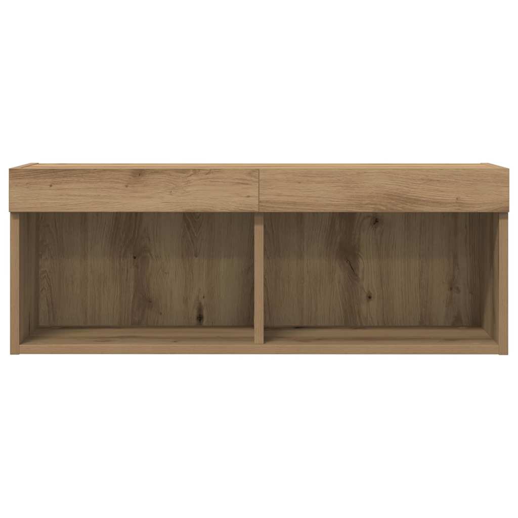 TV Cabinet Set with LED 2 pcs Artisan Oak 80 x 30 x 30 cm