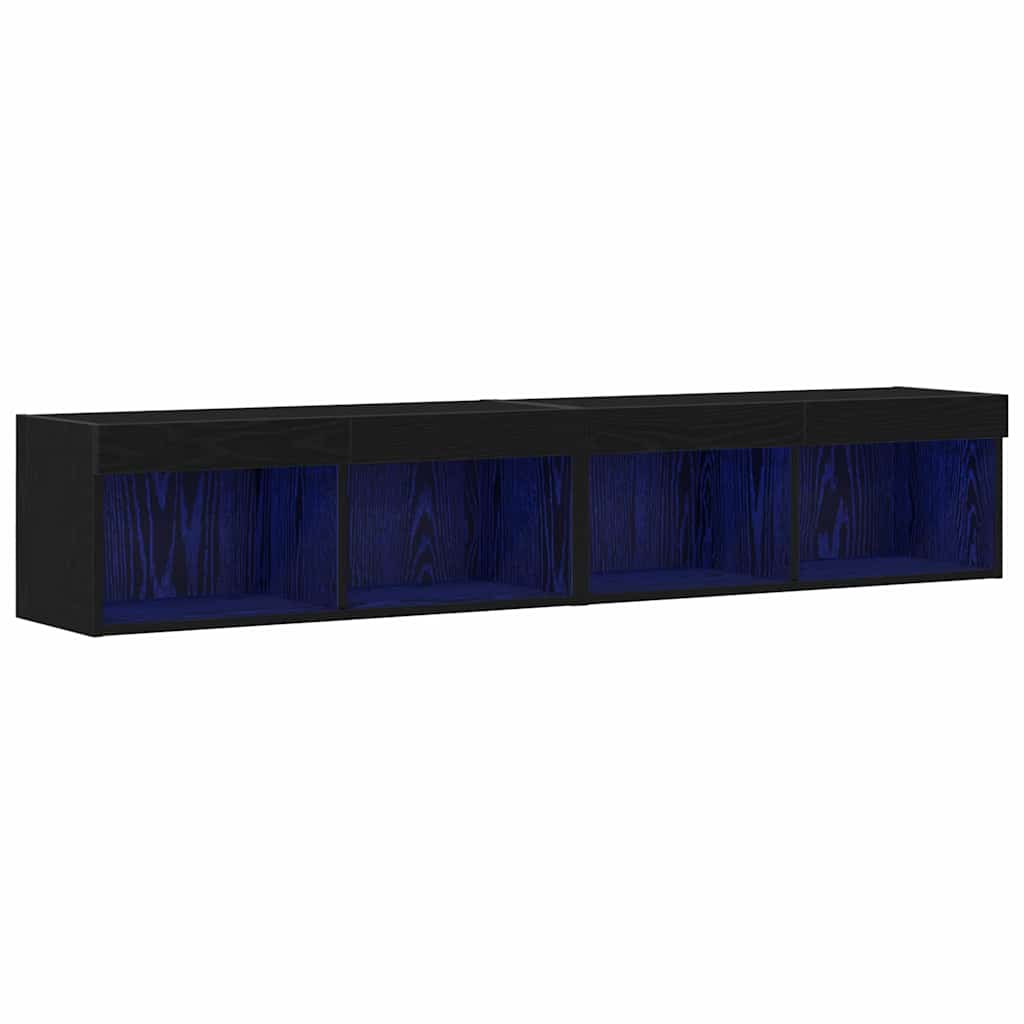 TV Cabinet Set 2 pcs Black oak 80 x 30 x 30 cm Engineered Wood