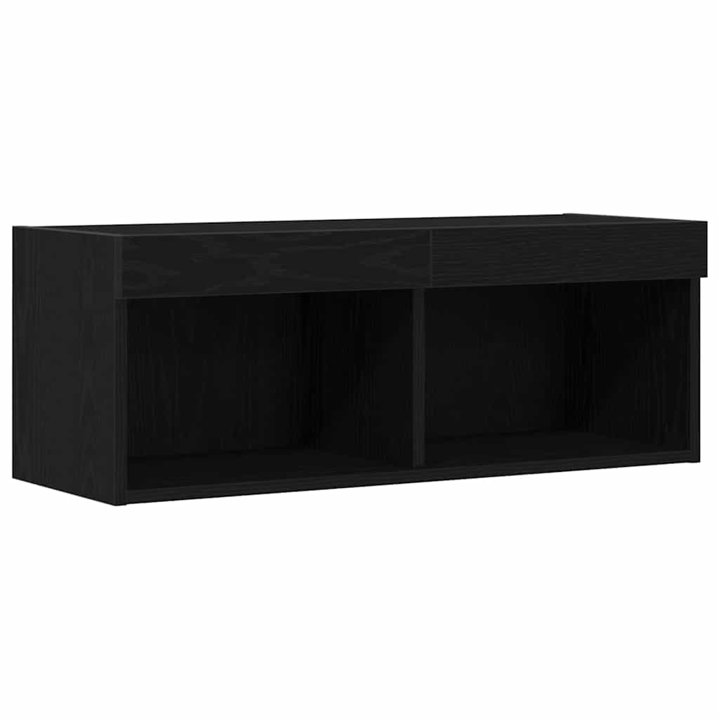 TV Cabinet Set 2 pcs Black oak 80 x 30 x 30 cm Engineered Wood