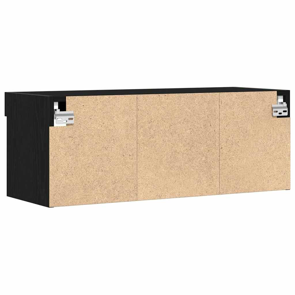 TV Cabinet Set 2 pcs Black oak 80 x 30 x 30 cm Engineered Wood