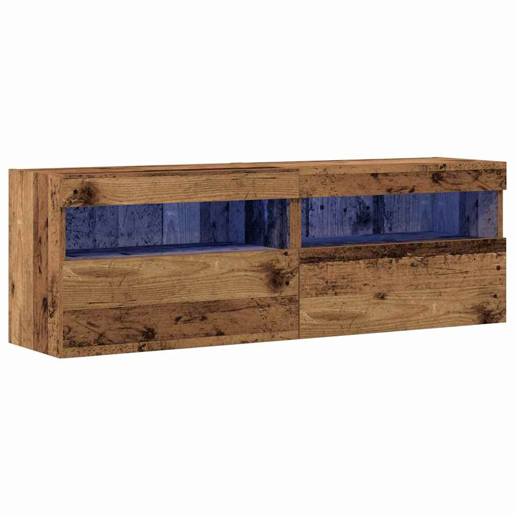 TV Wall Cabinet 2 pcs Old wood 60 x 30 x 40 cm Engineered Wood