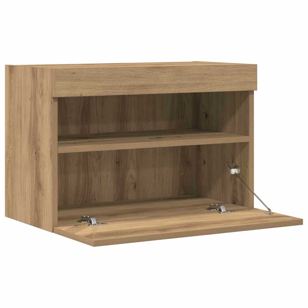 TV Wall Cabinet with LED 2 pcs Artisan oak 60 x 30 x 40 cm