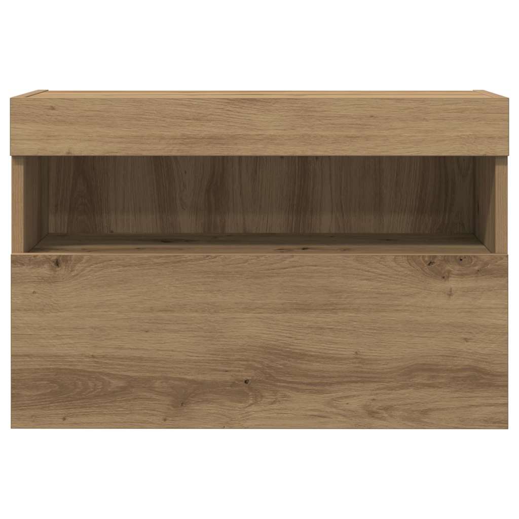 TV Wall Cabinet with LED 2 pcs Artisan oak 60 x 30 x 40 cm