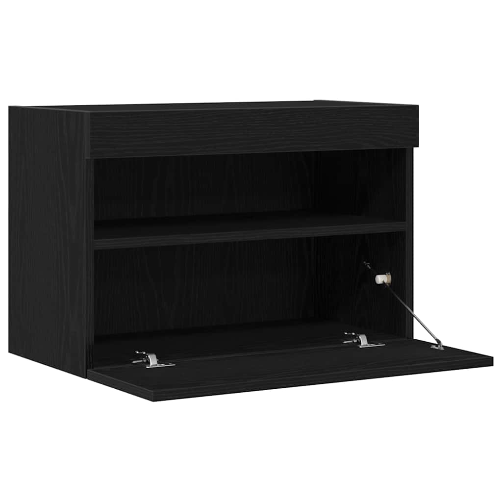 TV Wall Cabinet 2 pcs Black oak 60 x 30 x 40 cm Engineered Wood
