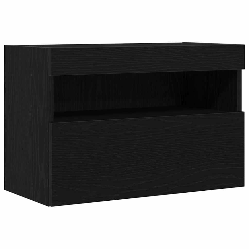 TV Wall Cabinet 2 pcs Black oak 60 x 30 x 40 cm Engineered Wood