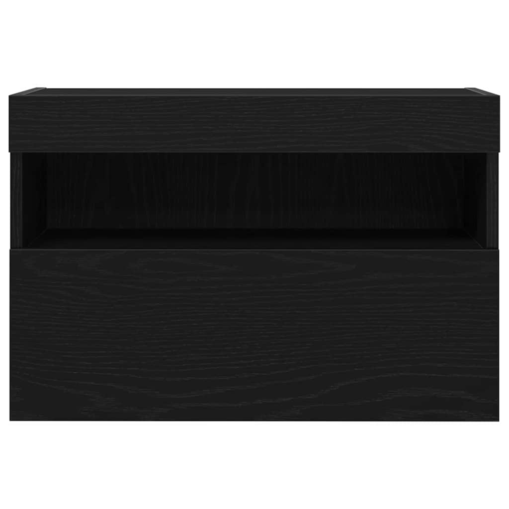 TV Wall Cabinet 2 pcs Black oak 60 x 30 x 40 cm Engineered Wood