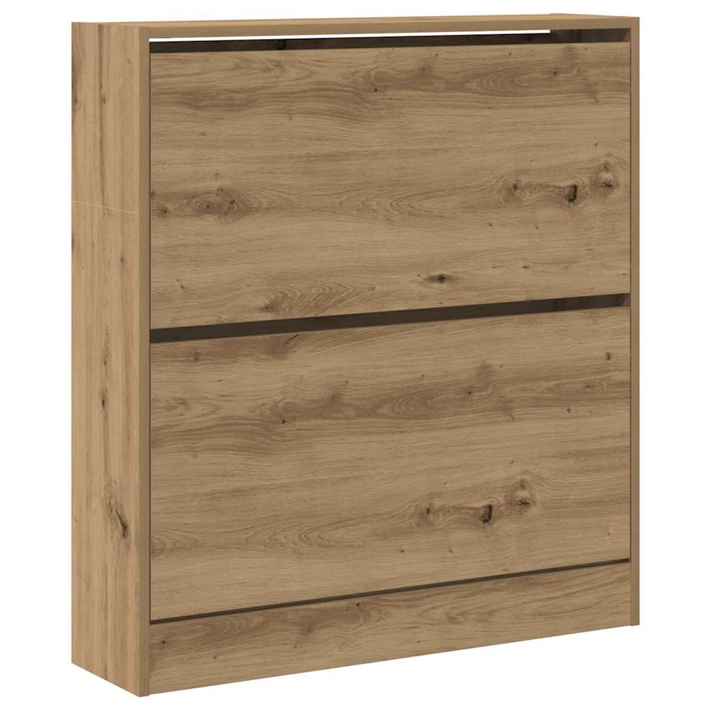 Shoe Cabinet Smoked Oak 80 x 21 x 87.5 cm Engineered Wood