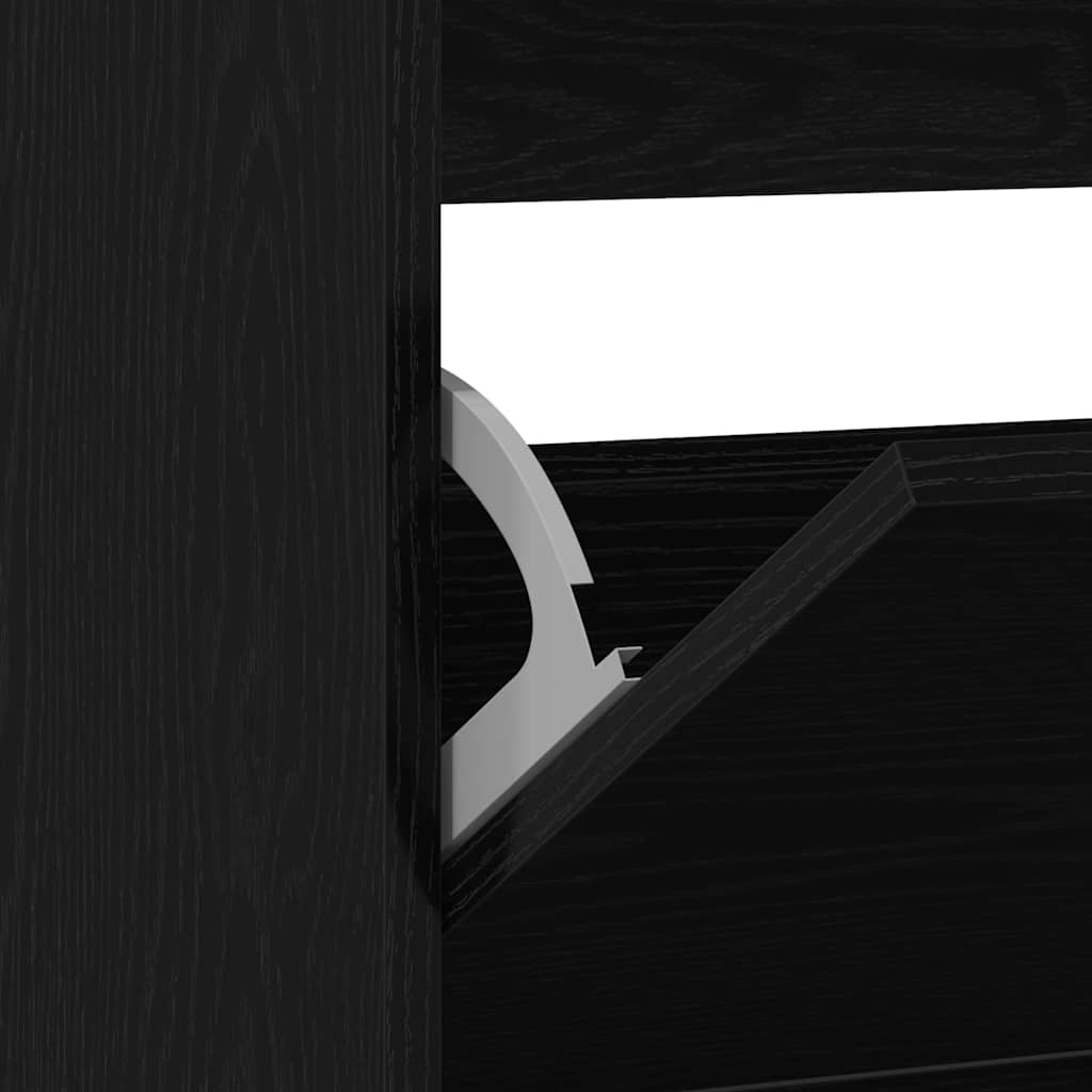 Shoe Cabinet Black Oak 80 x 21 x 87.5 cm Engineered Wood