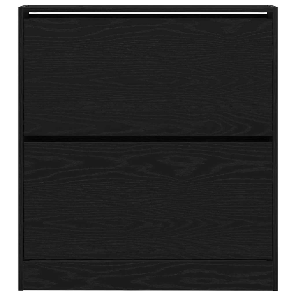 Shoe Cabinet Black Oak 80 x 21 x 87.5 cm Engineered Wood
