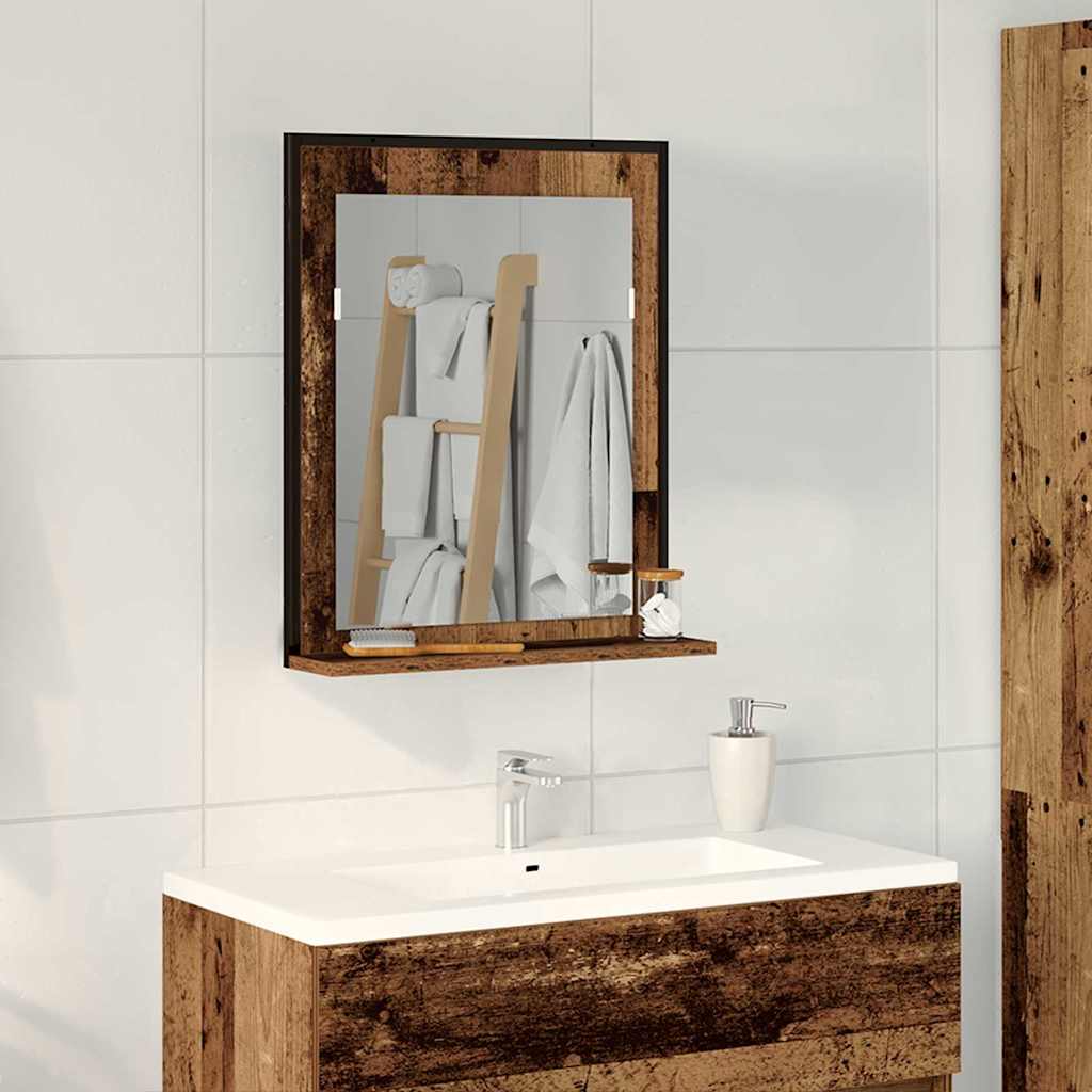 Mirror Old wood 50 x 12 x 60 cm Glass and Engineered Wood