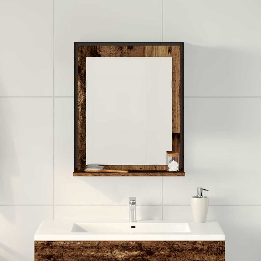 Mirror Old wood 50 x 12 x 60 cm Glass and Engineered Wood