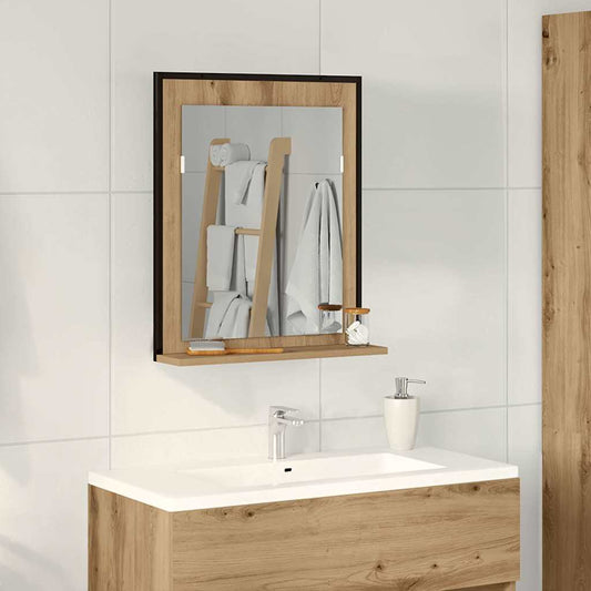 Mirror Artisan oak 50 x 12 x 60 cm Glass and Engineered Wood