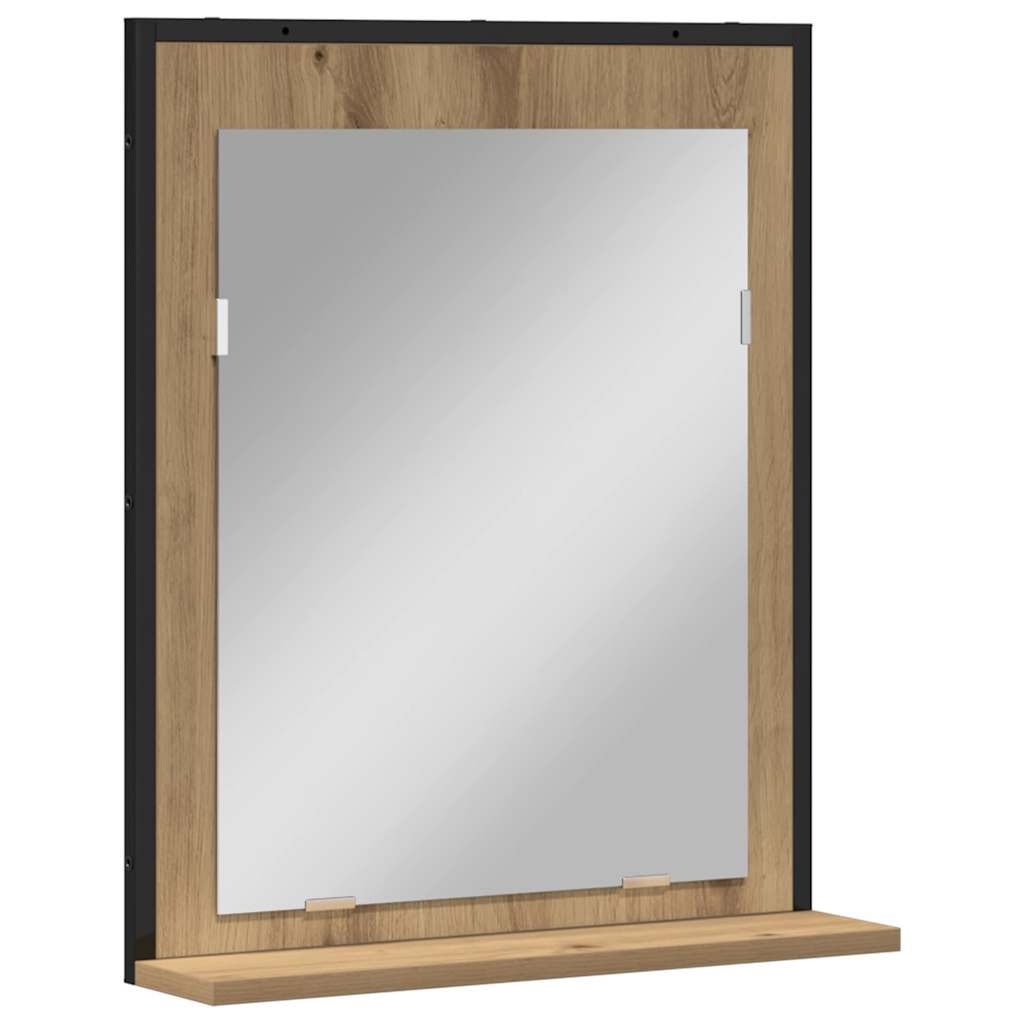 Mirror Artisan oak 50 x 12 x 60 cm Glass and Engineered Wood