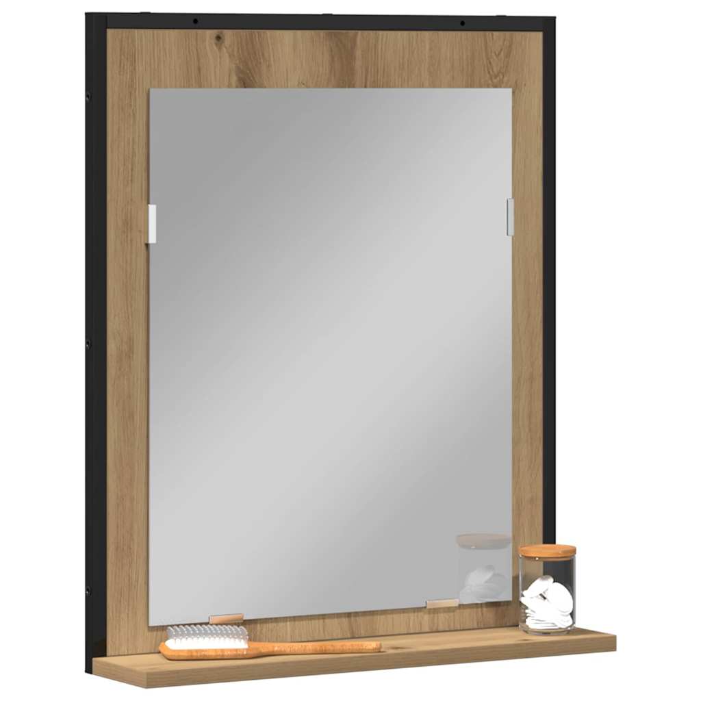 Mirror Artisan oak 50 x 12 x 60 cm Glass and Engineered Wood