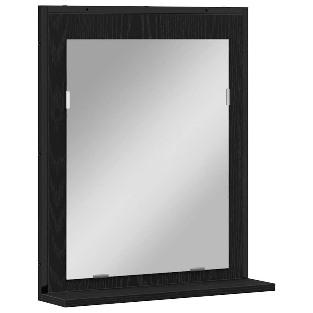 Mirror Black oak 50 x 12 x 60 cm Glass and Engineered Wood