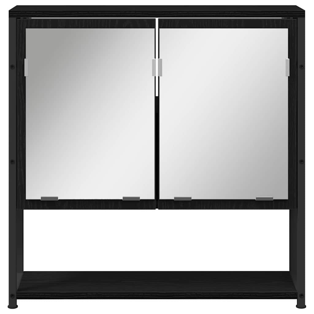 Mirror Cabinet Black Oak 60 x 16 x 60 cm Engineered Wood