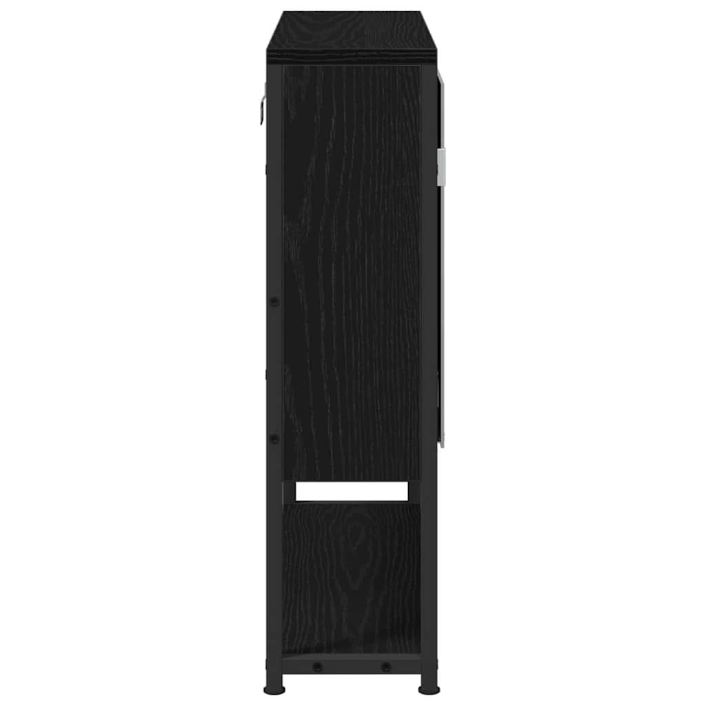 Mirror Cabinet Black Oak 60 x 16 x 60 cm Engineered Wood