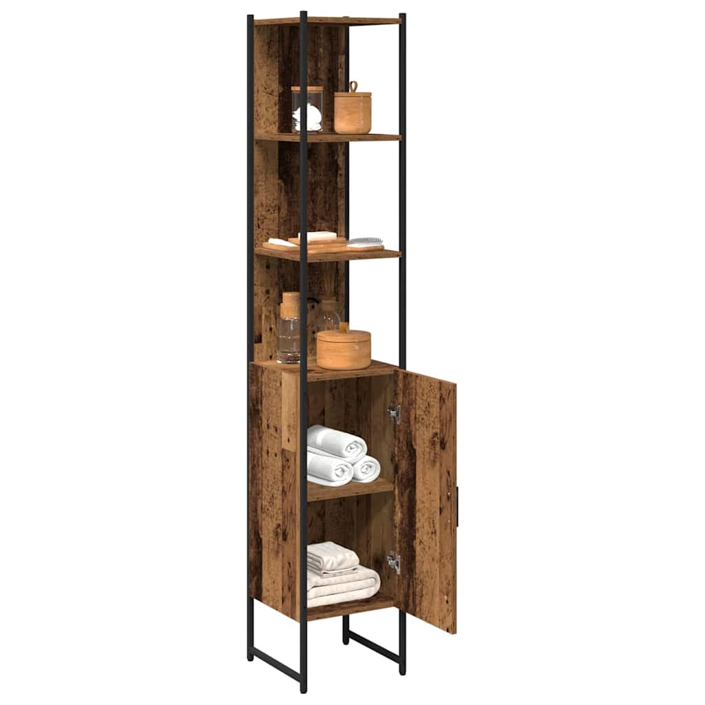 Bathroom Cabinet Old wood 33 x 33 x 185.5 cm Engineered Wood