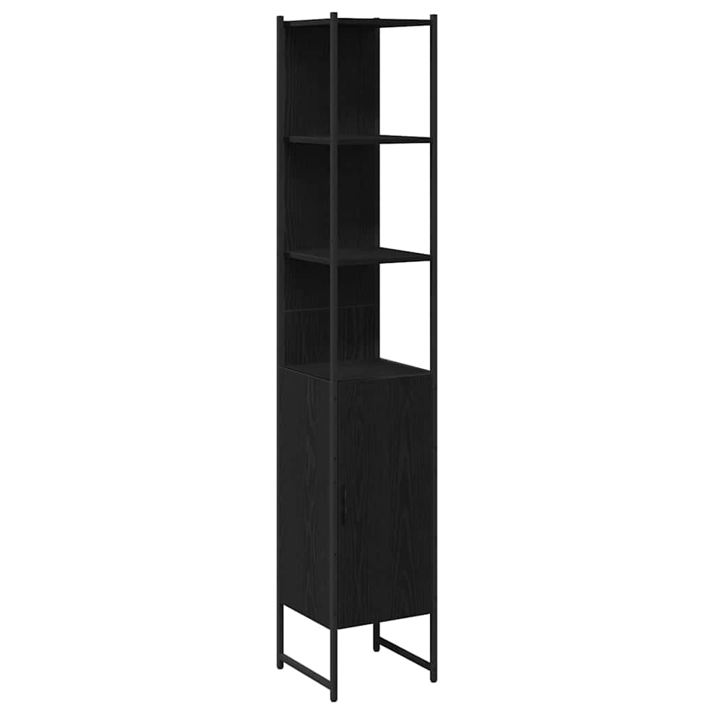 Bathroom Cabinet Black oak 33 x 33 x 185.5 cm Engineered Wood