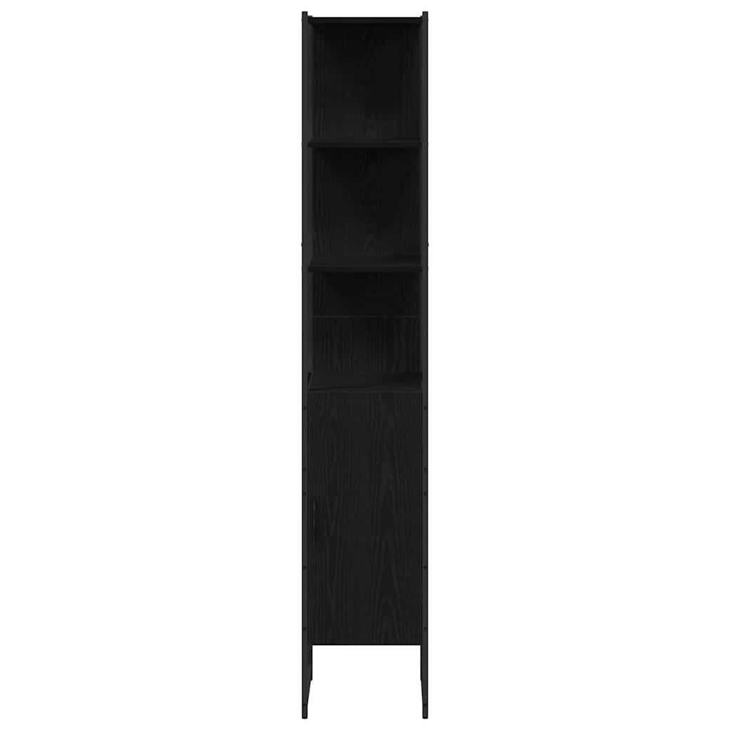Bathroom Cabinet Black oak 33 x 33 x 185.5 cm Engineered Wood