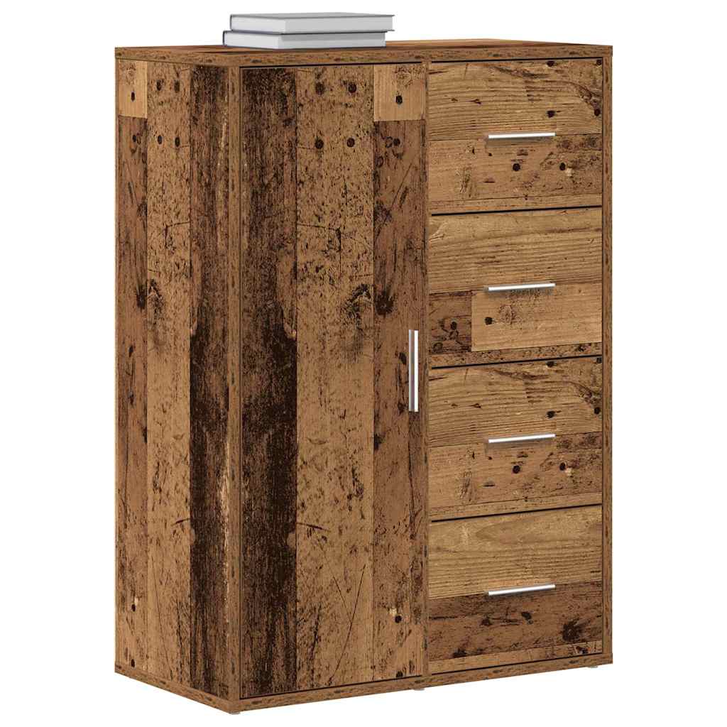 Sideboard with Drawer Old Wood 60 x 31 x 84 cm Engineered Wood